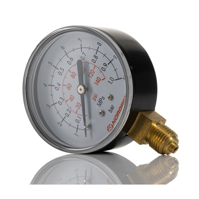 Norgren G 1/4 Analogue Pressure Gauge 10bar Bottom Entry, 18-015-854, 0bar min.