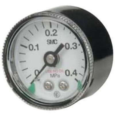 SMC R 1/4 Analogue Pressure Gauge 10bar Back Entry, G46-10-02-SRB, 0bar min.