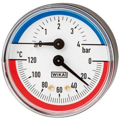 WIKA G 1/2 Analogue Pressure Gauge 4bar Bottom Entry, 30005728, 0bar min.