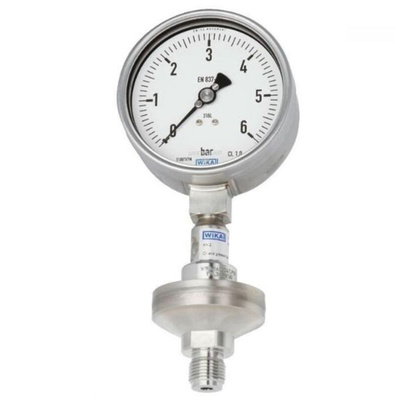 WIKA NPT 1/2 Analogue Pressure Gauge 5bar Bottom Entry, 48780222, -1bar min.