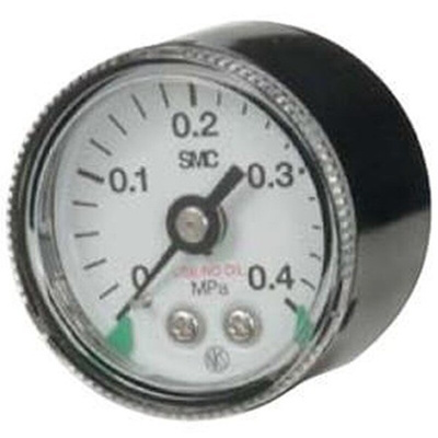 SMC R 1/8 Analogue Pressure Gauge 0.7MPa Back Entry, G46-7-02-SRB, 0MPa min.