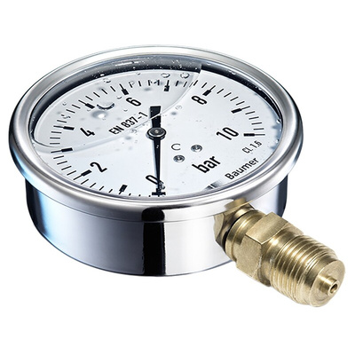 Bourdon Analogue Pressure Gauge 6bar Bottom Entry, MIT5D32B20, RS Calibration, 0bar min.