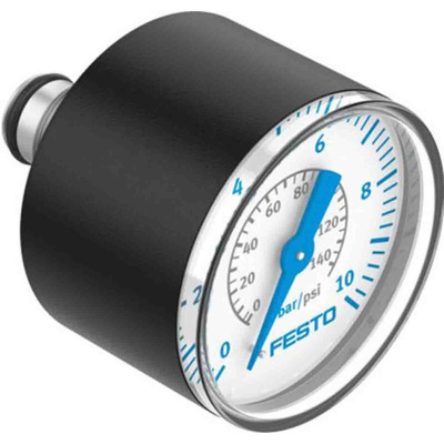 Festo Analogue Pressure Gauge 10bar Back Entry, PAGN-40-10-P10, 0bar min., 548009