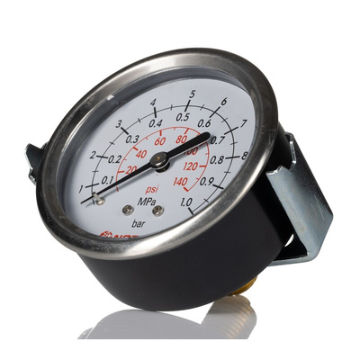 Norgren G 1/4 Analogue Pressure Gauge 10bar Back Entry, 18-015-852, 0bar min.