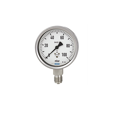 WIKA G 1/2 Analogue Pressure Gauge 100mbar Bottom Entry, 9859357, 0bar min., 632.50