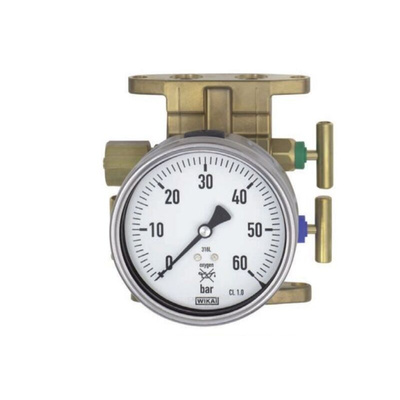 WIKA G 1/4 Analogue Pressure Gauge 280mbar Back Entry, 48258792, 0mbar min.