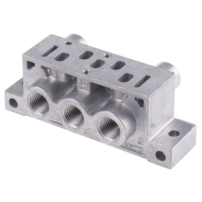 Festo NAS series 5 station G 1/4, G 1/8 Sub Base for use with VSVA Solenoid Valves