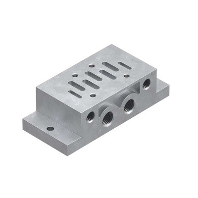 Festo NAS series 5 station G 1/4, G 1/8 Sub Base for use with MFH Solenoid Valves