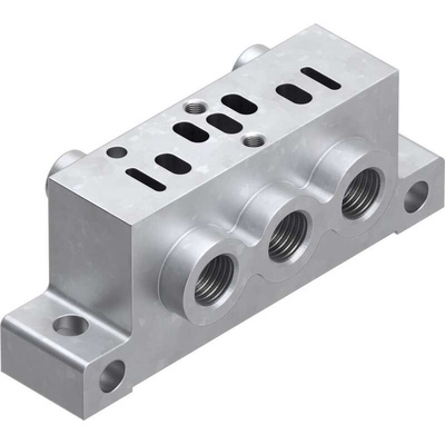 Festo NAS series 5 station G 1/8, Metric M5 Sub Base for use with VSVA Solenoid Valves