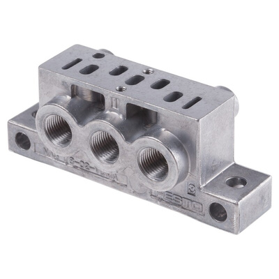 Festo NAS series 5 station G 1/8, Metric M5 Sub Base for use with VSVA Solenoid Valves