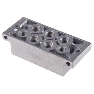 Festo NAU series 5 station G 1/4, G 1/8 Sub Base for use with MFH Solenoid Valves