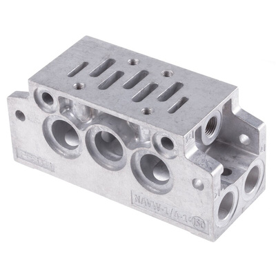 Festo NAVW series 2 station G 1/4, G 1/8 Sub Base for use with MFH Solenoid Valves