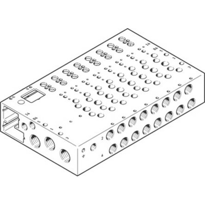 Festo VABM series 4 station G 3/8 Manifold Base for use with VUVG-B Series Sub-Base Valves