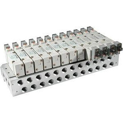 SMC SS5Y7 series 3 station G 1/4 Manifold for use with 5 Port Solenoid Valve
