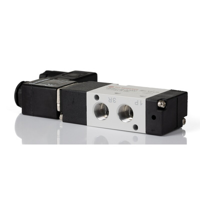 RS PRO Pneumatic Solenoid Valve - Solenoid/Air G 1/8 V50 Series 24V dc
