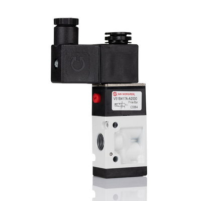 RS PRO Pneumatic Solenoid Valve - Solenoid/Spring G 1/4 V51 Series 24V dc