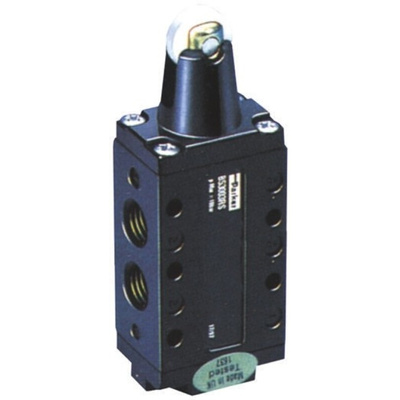 Parker Roller 5/2 Pneumatic Manual Control Valve B53 Series, G 1/4, 1/4in