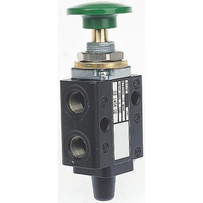 Norgren Knob 3/2 Pneumatic Manual Control Valve 03 Series, G 1/8, 1/8in, III B