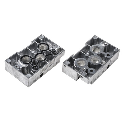Festo NEV series 3 station G 1/2, G 1/8 Manifold End Base for use with Solenoid/Pneumatic Valves