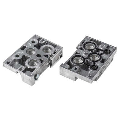 Festo NEV series 3 station G 1/8, G 3/8 Manifold End Base for use with Solenoid/Pneumatic Valves