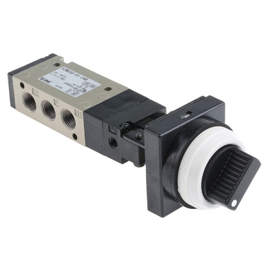 SMC Twist Selector 5/2 Pneumatic Manual Control Valve VZM500 Series, Rc 1/8, 1/8in