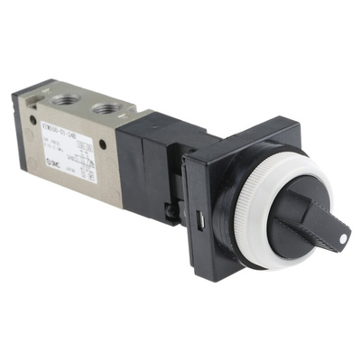 SMC Twist Selector 5/2 Pneumatic Manual Control Valve VZM500 Series, Rc 1/8, 1/8in