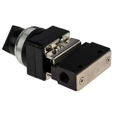 RS PRO Manual 3/2 Pneumatic Manual Control Valve MV Series, G 1/8, 1/8in
