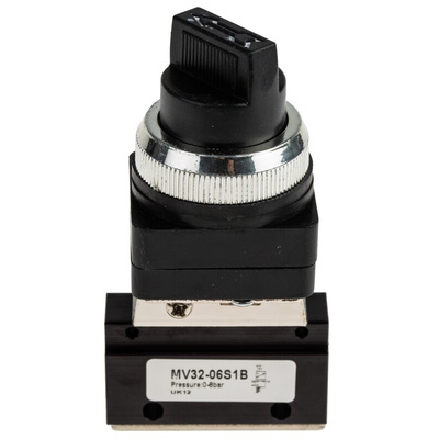 RS PRO Manual 3/2 Pneumatic Manual Control Valve MV Series, G 1/8, 1/8in