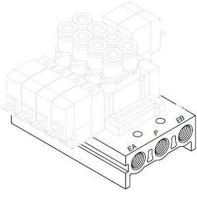 SMC SY5000 series 5 station G 1 Manifold