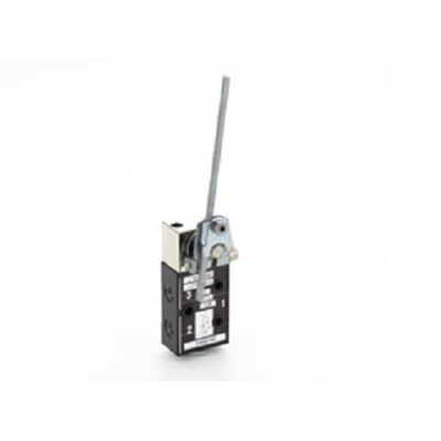 RS PRO Rod Lever 3/2 Pneumatic Manual Control Valve S/666 mechanical poppet 3/2 valve Series, G 1/8, 1/8in