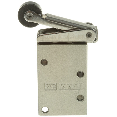 SMC Roller Lever 3/2 Pneumatic Manual Control Valve VM400 Series, Rc 1/8, 1/8in