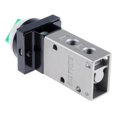 SMC Twist Selector 3/2 Pneumatic Manual Control Valve VM400 Series, Rc 1/8, 1/8in