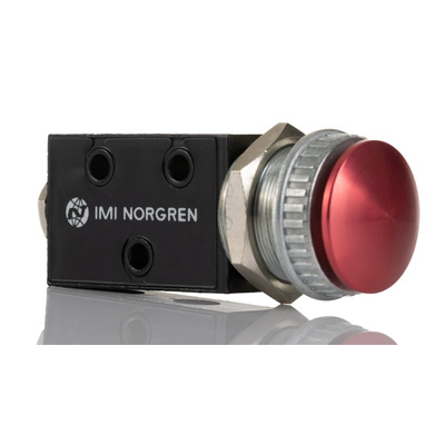 IMI Norgren Push Button 3/2 Pneumatic Manual Control Valve S/666 Series, G 1/8, 1/8in, PS/666/1/R