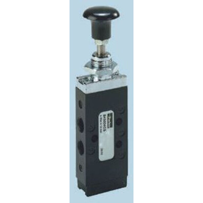Parker Button 3/2 Pneumatic Manual Control Valve 43 Series, G 1/8, 1/8in