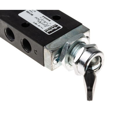 Parker Lever 3/2 Pneumatic Manual Control Valve B43 Series, G 1/8, 1/8in