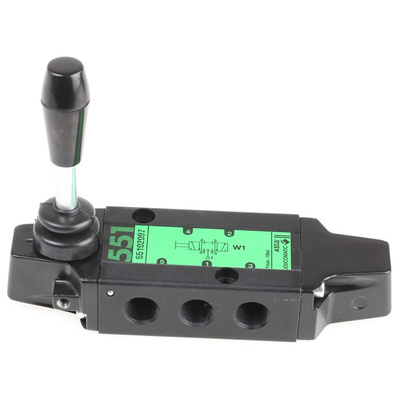 EMERSON – ASCO Lever 5/3 W1 Pneumatic Manual Control Valve 551 Series, G 1/4, 1/4in