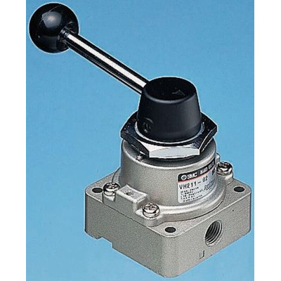 SMC Handle 4/3 Pneumatic Manual Control Valve VH Series, G 1/4, 1/4in