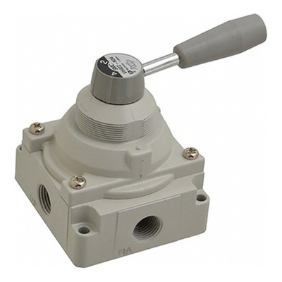 SMC Lever 4/2 Pneumatic Manual Control Valve VH400 Series, NPT 1/2, 1/2in