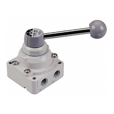 SMC Lever 4/3 Pneumatic Manual Control Valve VH400 Series, NPT 1/2, 1/2in