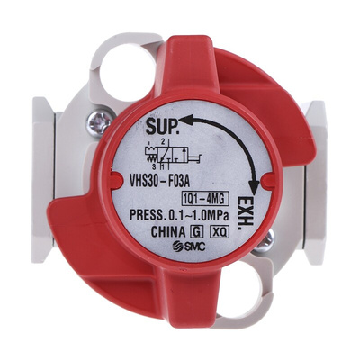 SMC Locking Shut-Off Valve Pneumatic Manual Control Valve VHS30 Series, G 3/8, 3/8in