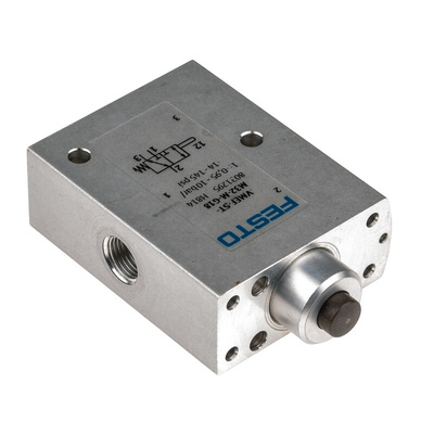 Festo Plunger 3/2 Pneumatic Manual Control Valve VMEF Series, G 1/8, 1/8in, 8031295