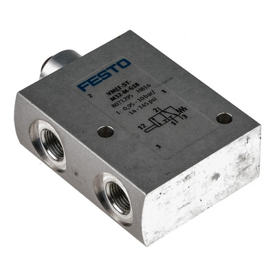 Festo Plunger 3/2 Pneumatic Manual Control Valve VMEF Series, G 1/8, 1/8in, 8031295