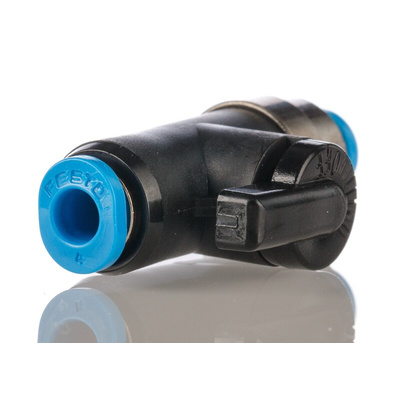 Festo Manual 2/2 Bistable Pneumatic Manual Control Valve QH Series, Push In 4 mm, 4, 153483