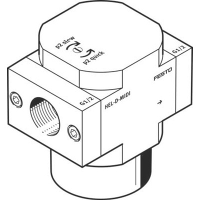 Festo 2/2 Closed, Monostable Pneumatic Manual Control Valve HEL Series, G 3/8, 3/8, 165078