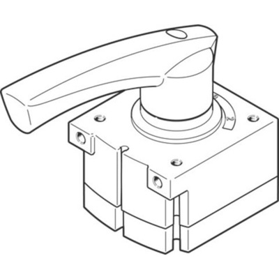 Festo Rod Lever 4/3-way, pressurised Pneumatic Manual Control Valve VHER Series, G 1/4, 1/4, 3515286