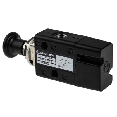 Norgren Knob 3/2 Mechanical Valve 304 Series, G 1/8, 1/8, III B