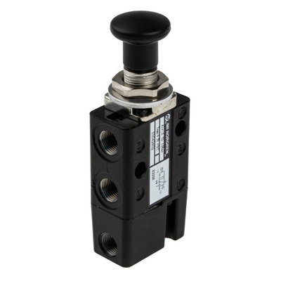 Norgren Knob 3/2 Mechanical Valve 304 Series, G 1/8, 1/8, III B