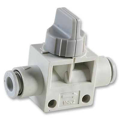 SMC Knob Manual Control Pneumatic Manual Control Valve VHK-A Series, One-Touch Fitting 4 mm, Push In 4 mm