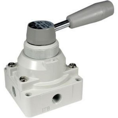 SMC Twist Selector (3 Position) 2 Position Hand Valve Pneumatic Control Valve VH Series, Rc 1/2, Rc 1/2in, VH402