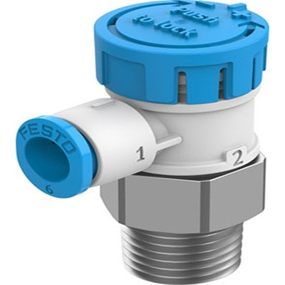Festo Manual Exhaust Air One Way Flow Control Function Pneumatic Control Valve VFOE Series, R 1/4, 2.5mm, VFOE-LE-T